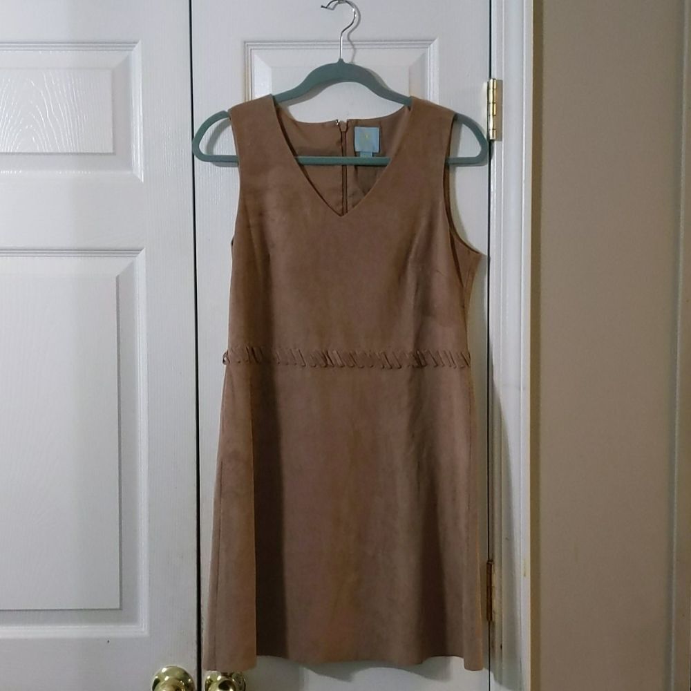 CeCe tan Vegan friendly  suede dress Sz 8